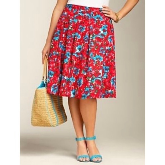 Talbots Floral Pleated A-line Skirt Sz. 14 - Picture 1 of 13